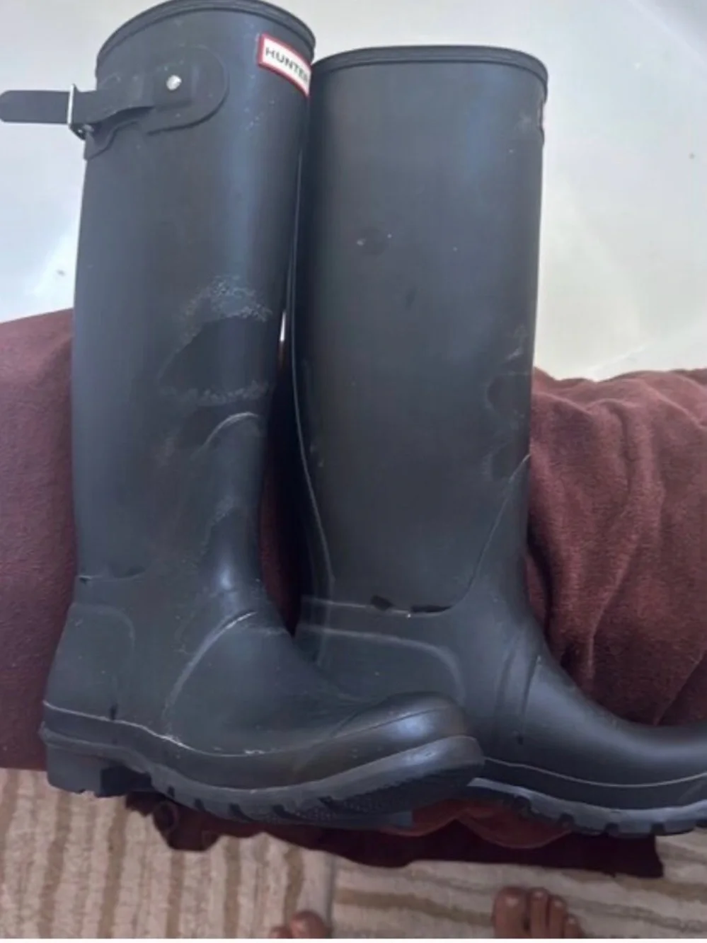 Hunter Black Interior Label Boots
